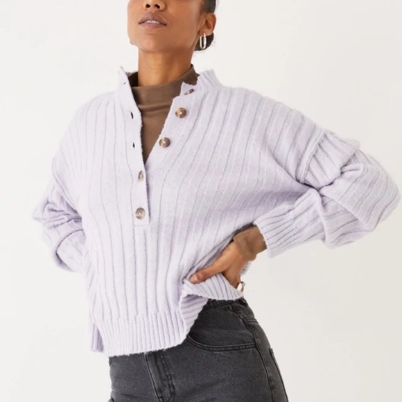 The Button Down Seawool Sweater in Lavender - Medium by Frank & Oak NWT - Picture 3 of 16